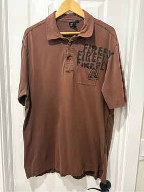 Firefly Y2K Men's Brown Graphic Polo Shirt XXL